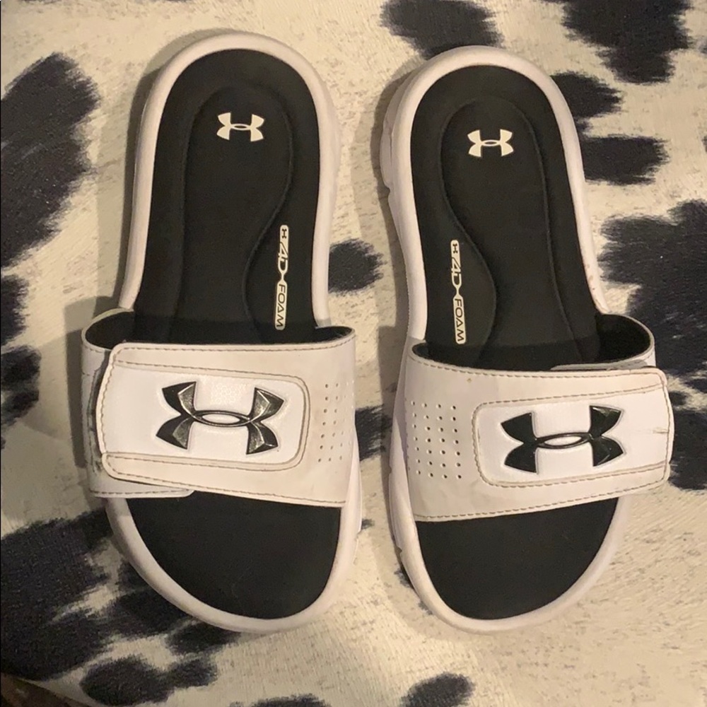 Under armour white slides